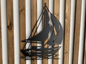 Настінний декор панно картина лофт із металу Корабель