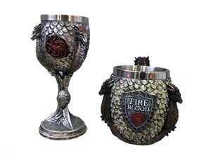 Подарунковий Набір Кружка Чашка Келих 3D Гра Престолів Game Of Thrones Fire and Blood Будинок Таргаріен