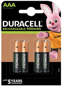 Акумулятор duracell HR03 (AAA) 900mah уп. 4шт.