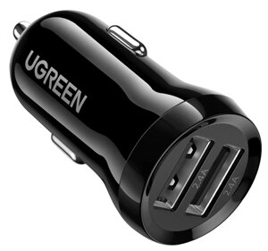 Авто зарядка ugreen ED018 24W 2xusb car charger (чорний)