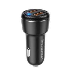 Автомобільний зарядний пристрій BOROFONE BZ17 Core dual port QC3.0 car charger set (Micro) 18W