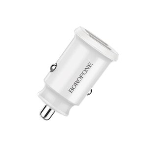 Автомобільний зарядний пристрій BOROFONE BZ8 MaxRide Dual Port Car Charger White