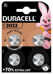 Батарейка duracell DL2032 DSN уп. 4шт.