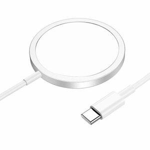 Бездротовий зарядний пристрій HOCO CW47 Original series 15W magnetic wireless fast charger White