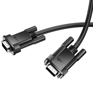 Кабель HOCO US11 VGA male to VGA male HD data cable (L=1M) Black