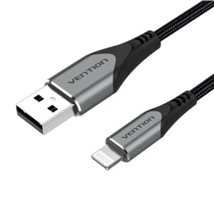 Кабель Vention USB 2.0 A to Lightning Cable 1M Gray Aluminum Alloy Type (LABHF)