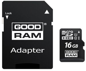 Картка пам'ятi goodram microsdhc 16GB class 10 UHS I + ad