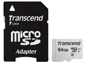 Картка пам'ятi transcend microsdxc 300S 64GB UHS-I U1 + ad