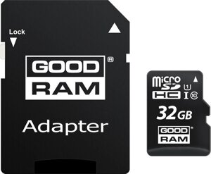 Картка пам'ятi goodram microsdhc 32GB class 10 UHS I + ad