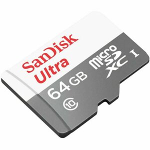 MicroSDXC (UHS-1) SanDisk Ultra 64Gb class 10 A1 (100Mb/s) (adapter SD)