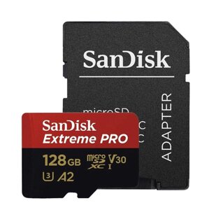 Microsdxc (UHS-1 U3) sandisk extreme pro A2 128gb class 10 V30 (R200MB/s,W90MB/s) (adapter)