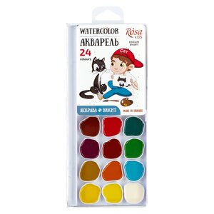 Акварельні фарби 24 кольори Rosa Cats with a Boy б/п 301207