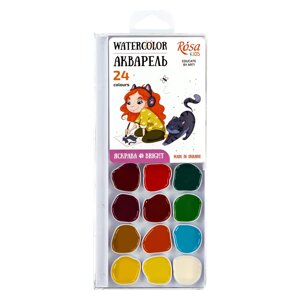 Акварельні фарби 24 кольори Rosa Cats with a Girl б/п 301208