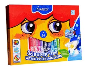 Фломастери Marco Super Washable 36 кольорів змивні 1630-36