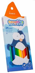 Олівці кольорові Marco Smoothies blend play 24 кольори трикутні 2150-24