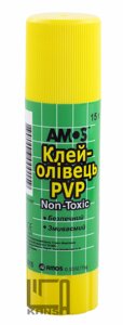 Клей-олівець Amos PVP основа 15 грамів GSW15