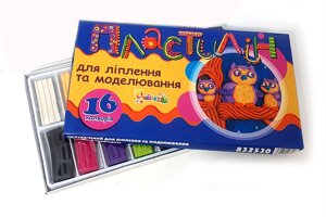 Пластилін восковий 16 кольорів Little Artist з стеком 320 гр