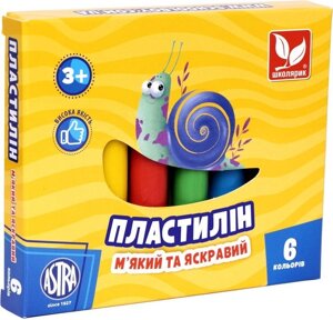 Пластилін восковий Школярик 6 кольорів круглий (83811905)