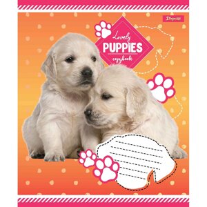 Зошит шкільний 12 аркушів у косу лінію 1 Вересня Lovely puppies 765415