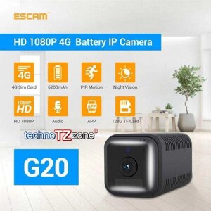 4G мінікамера Escam G20 3G, PIR датчик, 6200 мА·год 60 днів автономність