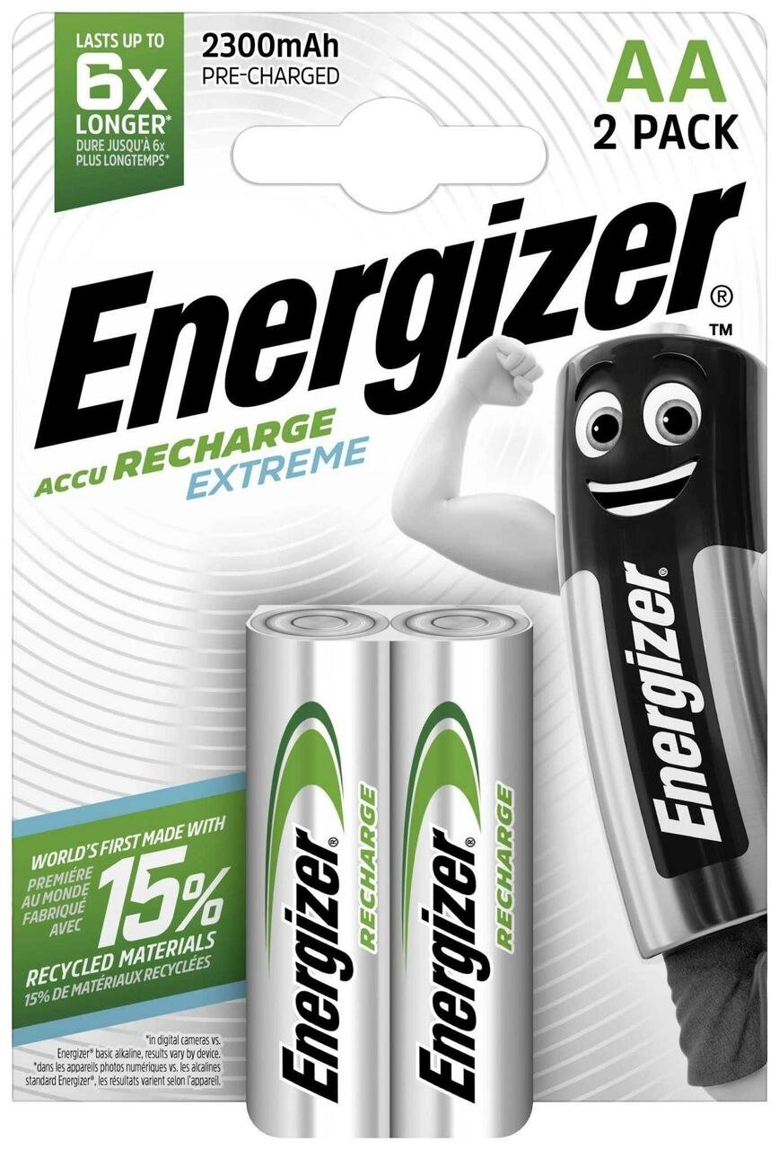 Акумулятори Energizer Extreme AA-HR 1,2 V 2300 mAh, ціна за бл. 2 шт від компанії ARTMOS - Інтернет магазин - фото 1