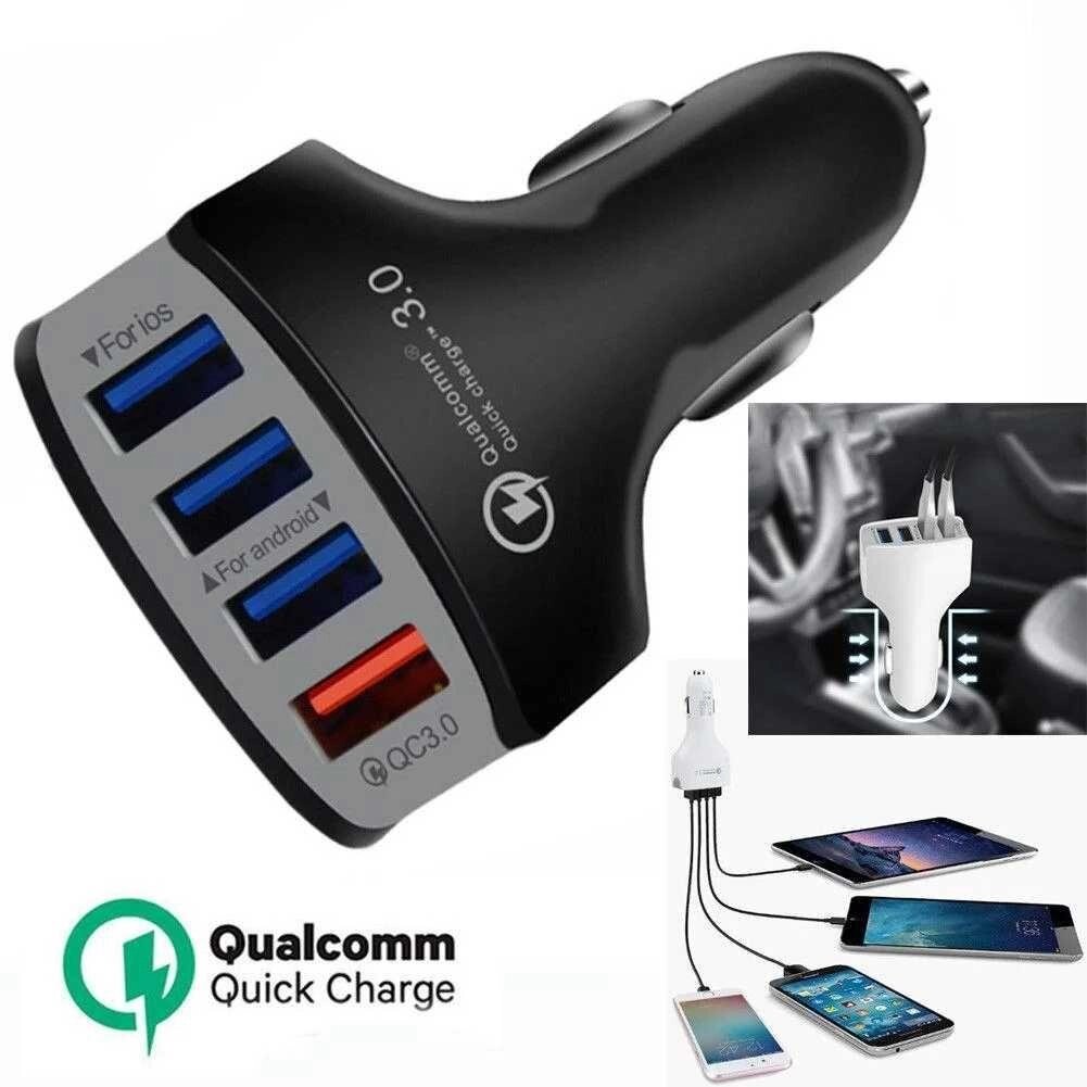 Автомобільна зарядка на 4 usb Quick Charge 3.0 Швидка зарядка від компанії ARTMOS - Інтернет магазин - фото 1