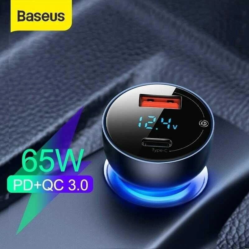 Автозарядка для ноутбука і телефону Baseus 65W PD3.0 QC4.0 Гарантія! від компанії ARTMOS - Інтернет магазин - фото 1