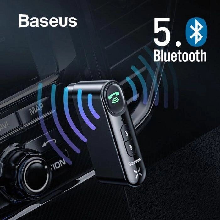 Baseus Bluetooth 5.0 адаптер AUX з мікрофоном і акумулятором Гарантія від компанії ARTMOS - Інтернет магазин - фото 1