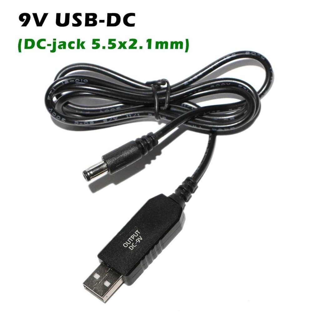 Блекаут. Новий кабель живлення для роутера USB-DC 5.5х2.1 мм 5В-9В / 12В від компанії ARTMOS - Інтернет магазин - фото 1