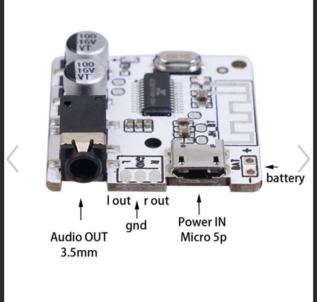 Bluetooth 5,0 JL6925A стерео аудіо приймач . 5V від компанії ARTMOS - Інтернет магазин - фото 1