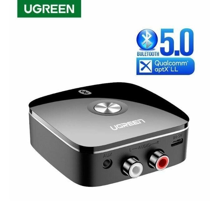 Блютуз 5.0 адаптер Ugreen aptX HI-FI AUX RCA ресивер приймач Гарантія від компанії ARTMOS - Інтернет магазин - фото 1