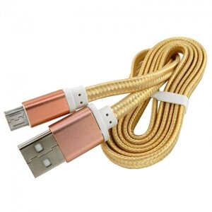 Дата кабель Walker C330 micro USB to USB 1 м Gold