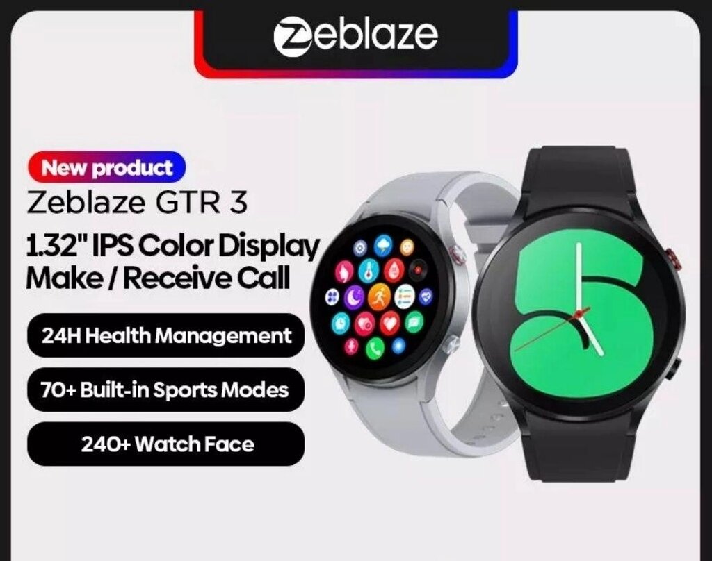 Годинники Zeblaze GTR 3 smart watch BT виклик музика трекер band смарт Годін від компанії ARTMOS - Інтернет магазин - фото 1