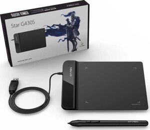 Графічний планшет XP-Pen Star G430S. Пасивний стилус! Товщина 2 мм