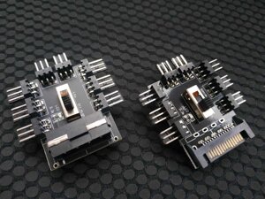 ХАБ для кулерів, разветвітель харчування 3pin на SATA / MOLEX FAN HUB