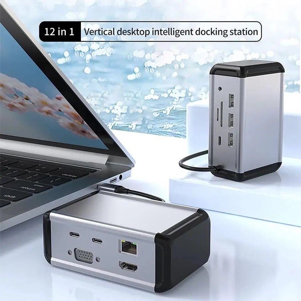 Hub USB Хаб Док-станція MacBook TypeC- HDMI VGA USB Ethernet (№18) від компанії ARTMOS - Інтернет магазин - фото 1