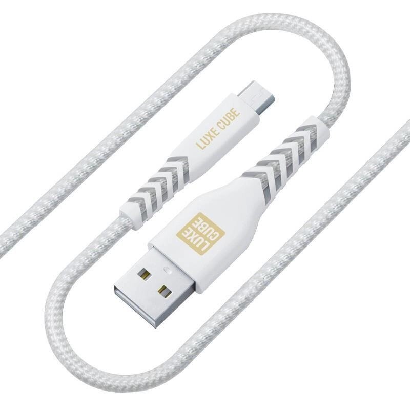 Кабель Luxe Cube Kevlar USBmicroUSB, 1.2м, білий (8886668686266) від компанії ARTMOS - Інтернет магазин - фото 1