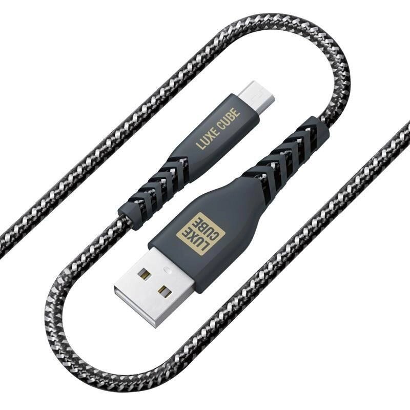 Кабель Luxe Cube Kevlar USBmicroUSB, 1.2м, чорний (8886668686242) від компанії ARTMOS - Інтернет магазин - фото 1