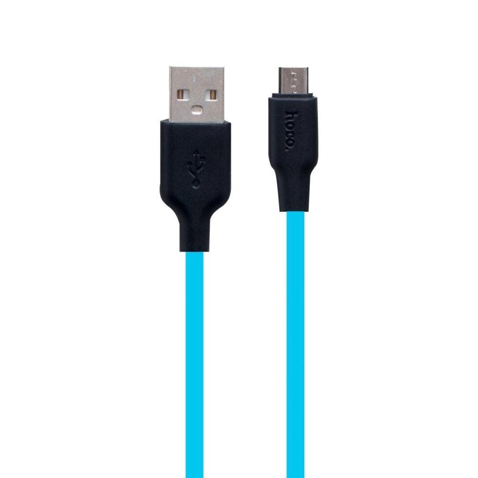 Кабель USB Hoco X21 Plus Silicone USB Micro USB 1m ЧорноСиній від компанії ARTMOS - Інтернет магазин - фото 1