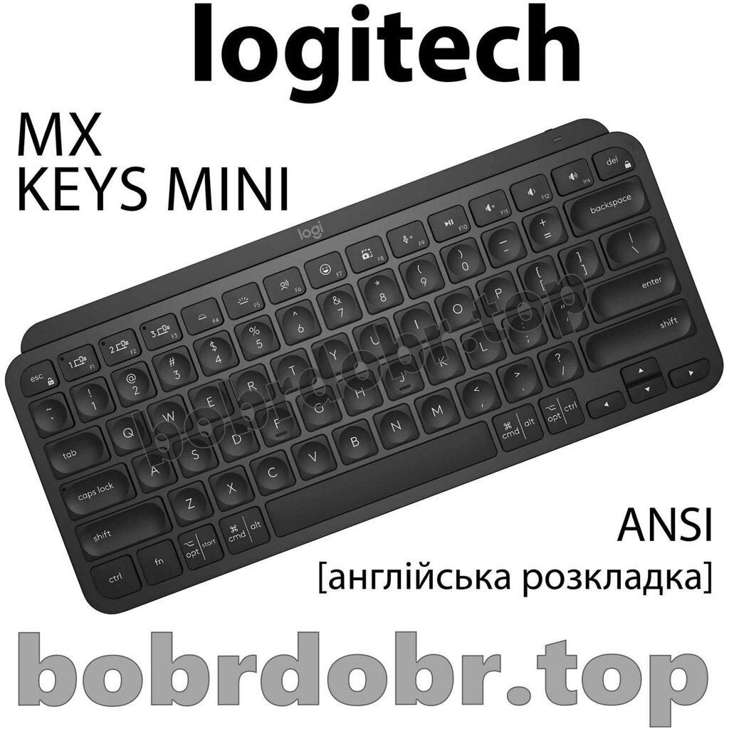 Клавіатура бездротова Logitech MX Keys Mini [Black] (US  ANSI) від компанії ARTMOS - Інтернет магазин - фото 1