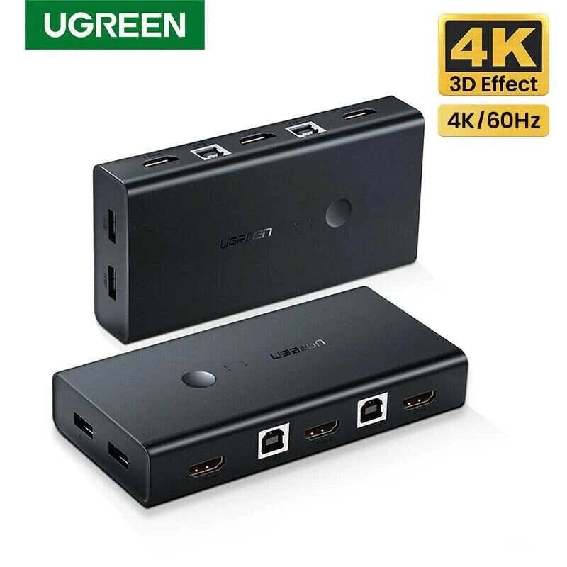 KVM перемикач на 2 комп'ютери HDMI Switch USB хаб 4K 60Гц Ugreen від компанії ARTMOS - Інтернет магазин - фото 1