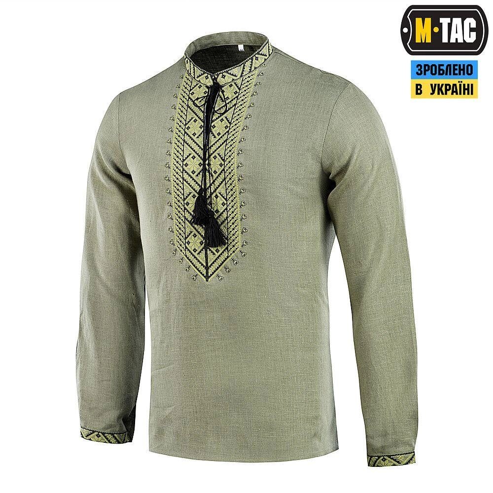 M-Tac вишиванка 100% льон олива XS,S, XL,2XL від компанії ARTMOS - Інтернет магазин - фото 1