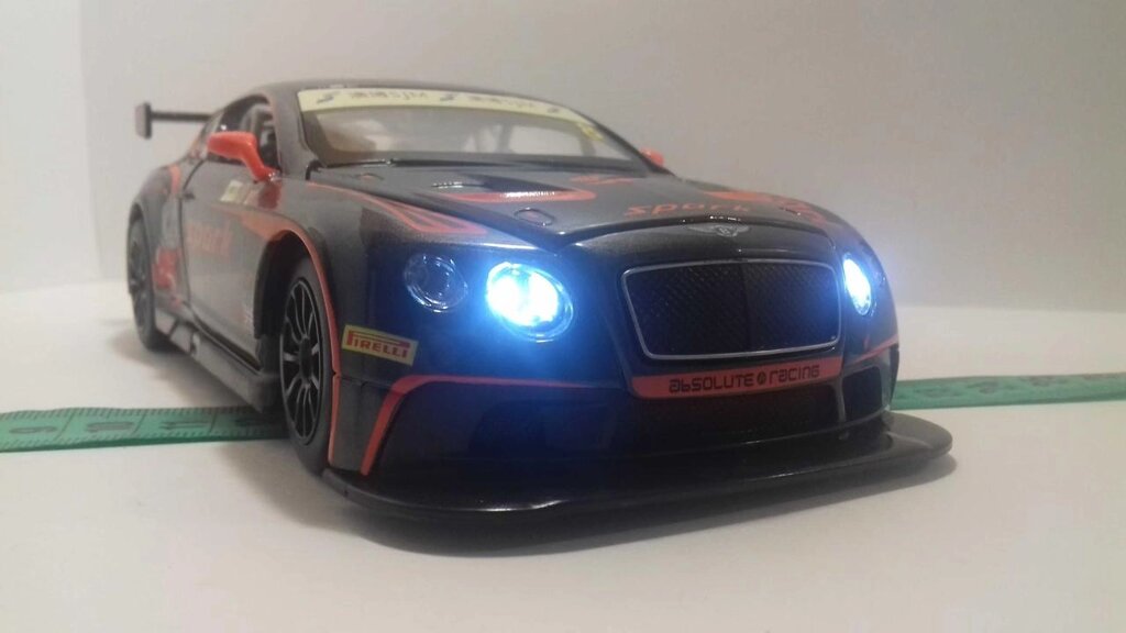 Машинка Bentley Continental GT3 Метал, світло, звук 1:24 Бентлі іграшка від компанії ARTMOS - Інтернет магазин - фото 1