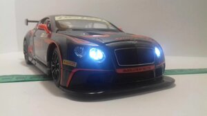 Машинка Bentley Continental GT3 Метал, світло, звук 1:24 Бентлі іграшка