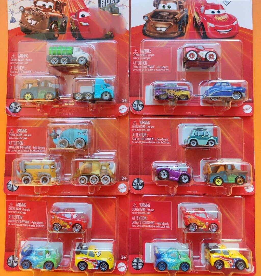 Mattel cars набір металевих машинок тачки, Маквін, 3 штуки 2023 рік від компанії ARTMOS - Інтернет магазин - фото 1