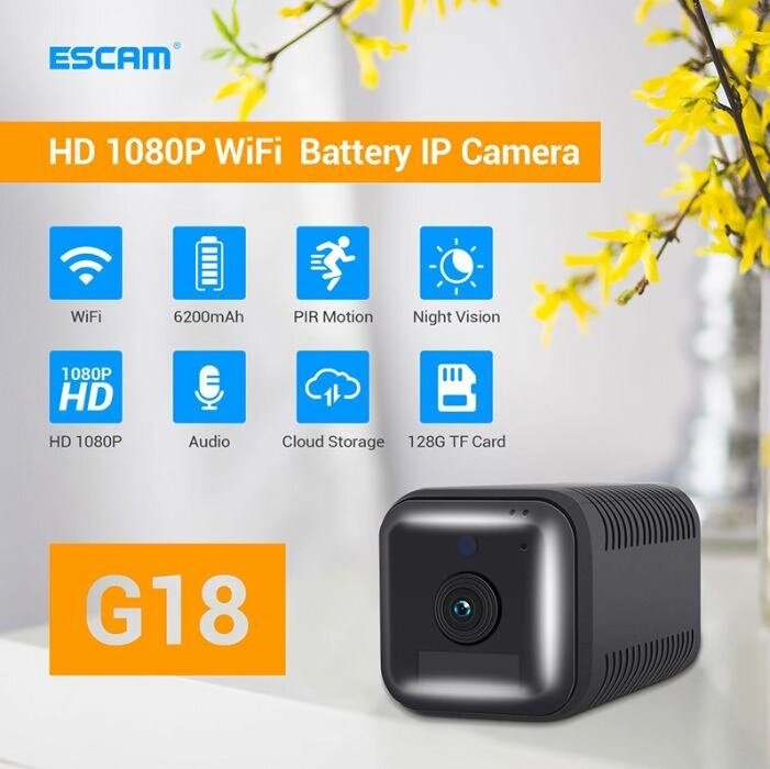 Мінікамера Escam G18 автономність 60 днів батарея 6200 mAh IP WiFi від компанії ARTMOS - Інтернет магазин - фото 1