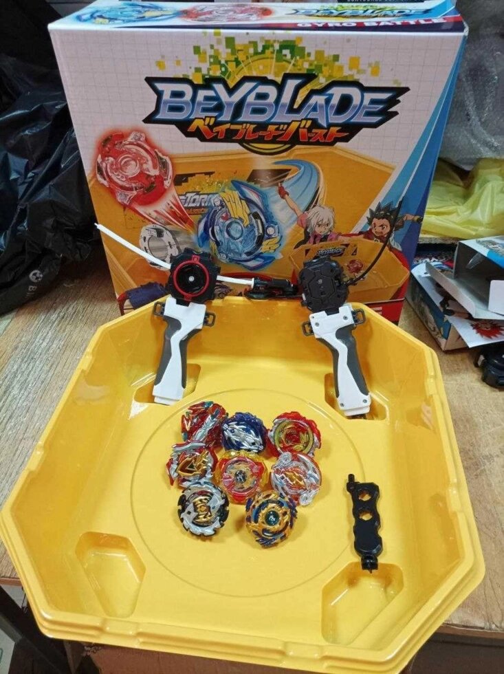 Набір Beyblade Mega Set Арена + Бейблейди 8 штук +2 пускові пристрої від компанії ARTMOS - Інтернет магазин - фото 1