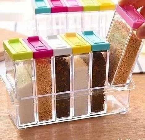 Набір контейнерів для спецій Seasoning six-piece set на підставці від компанії ARTMOS - Інтернет магазин - фото 1