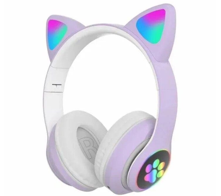 Навушники CAT дитячі Bluetooth LEd з котячими вушками Violet від компанії ARTMOS - Інтернет магазин - фото 1