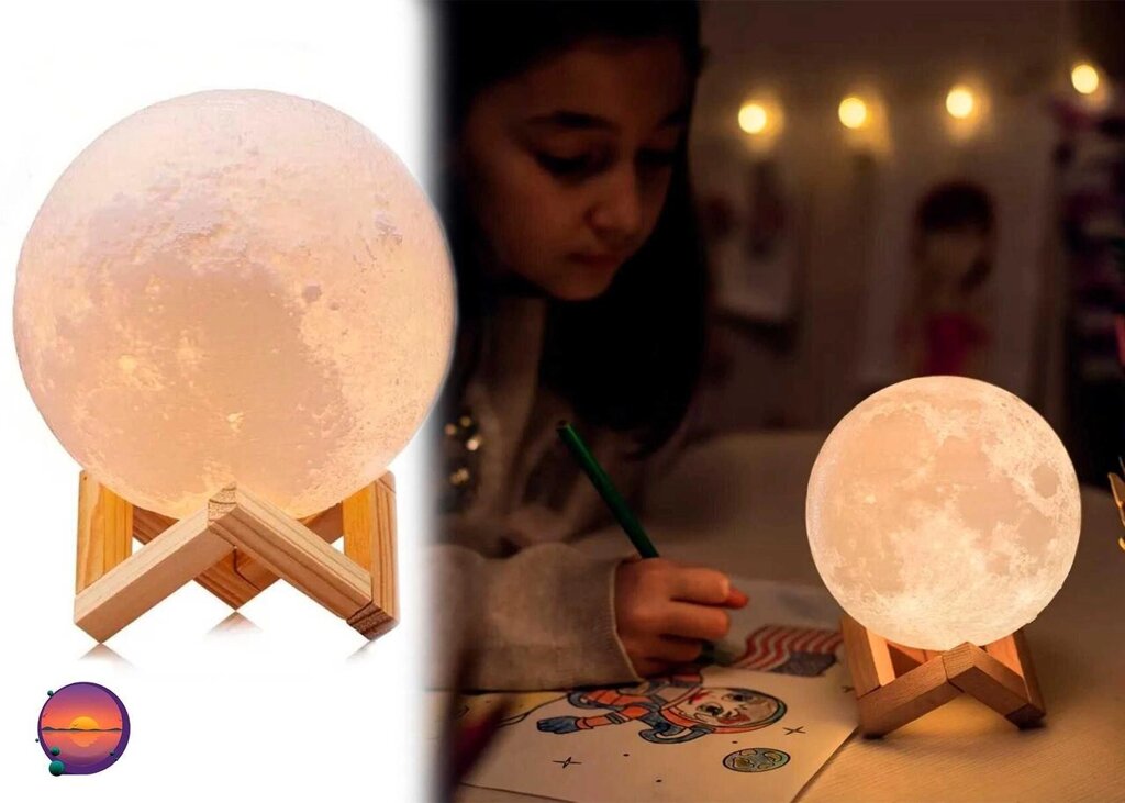 Ночник сенсорний 3д світильник настільна лампа Місяць 3D Moon Lamp від компанії ARTMOS - Інтернет магазин - фото 1